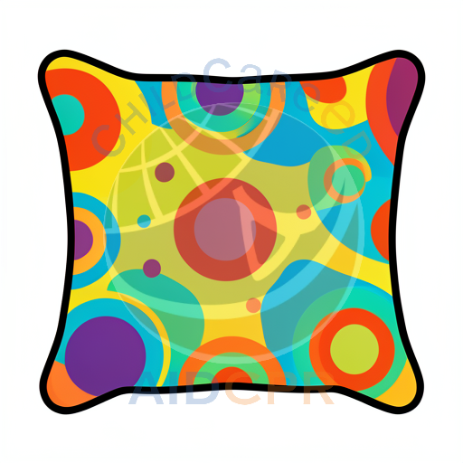 Colorful circular patterned pillow design