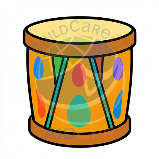 Colorful drum with rainbow patterns