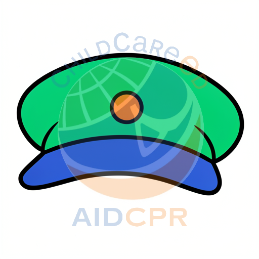 Green cap with orange button