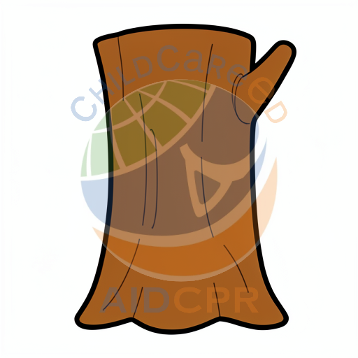 Brown tree stump with rough bark texture