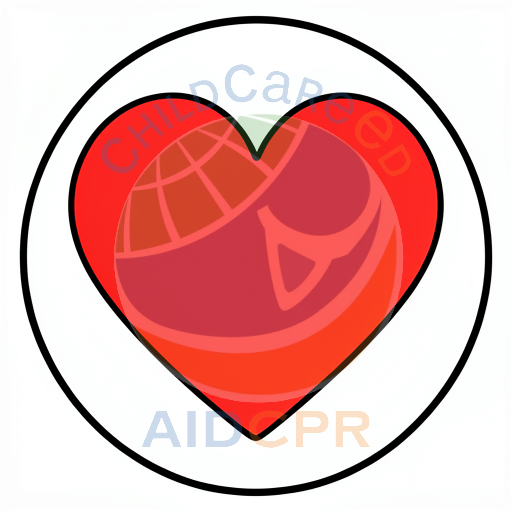 Red heart inside a white circle