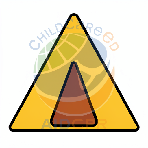 Warning sign with brown triangle inside