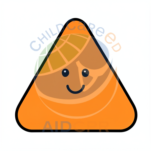 Orange triangle with smiling face