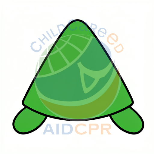 Green triangle with two leafy legs