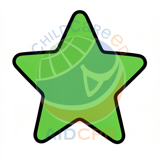 Bright green five-pointed star shape