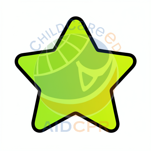 Five-pointed star shape in lime green
