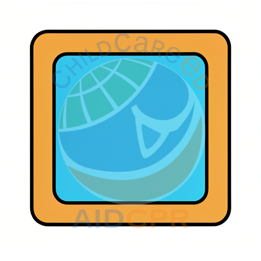 Blue square inside orange border