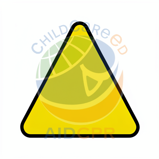 Bright yellow caution sign triangle