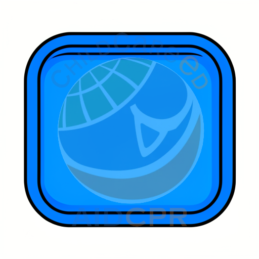 Blue square button with black border