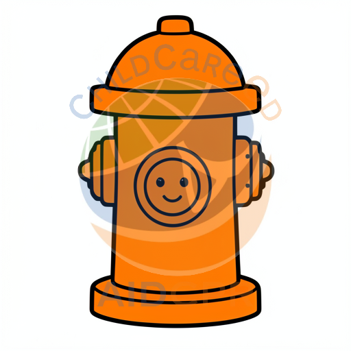 Orange Fire Hydrant with Smiling Face