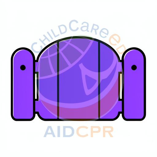 Purple gate with two round knobs