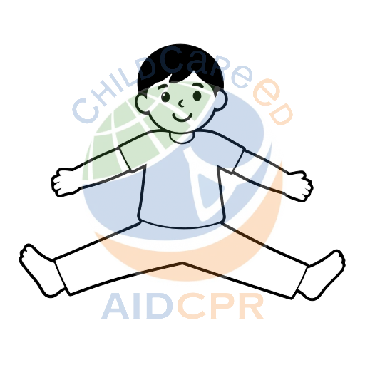 Child doing split stretch exercise coloring page