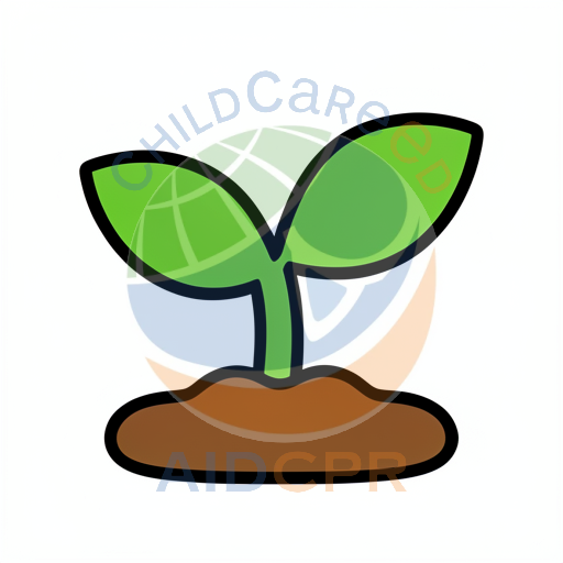 Tiny plant with two leaves emerging