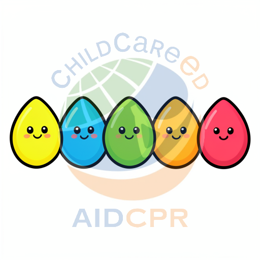 Five smiling colorful Easter eggs in a row