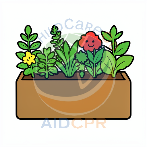 Colorful plants growing in a rectangular pot
