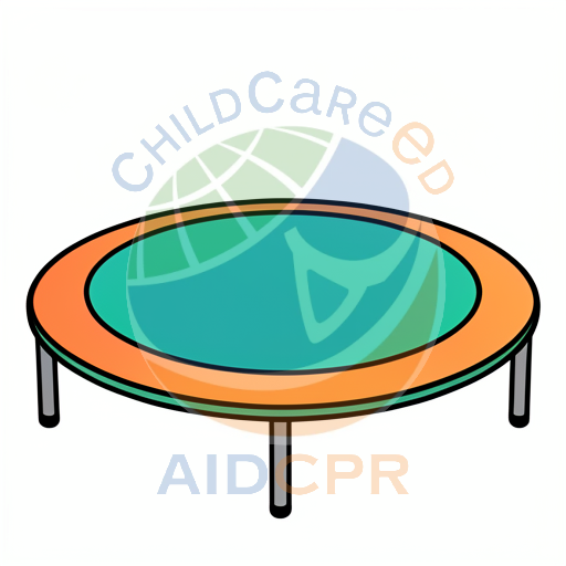 Round trampoline with orange border