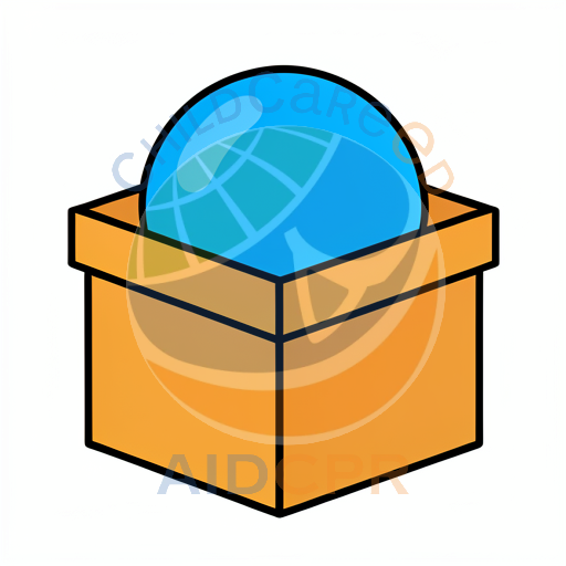 Blue ball inside orange box