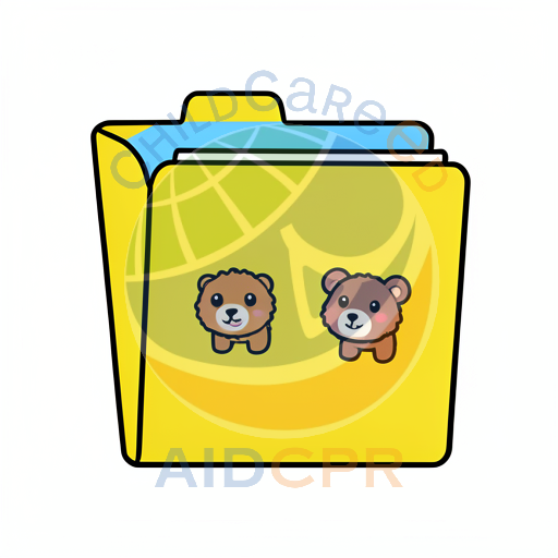 Two cute bears on a yellow folder