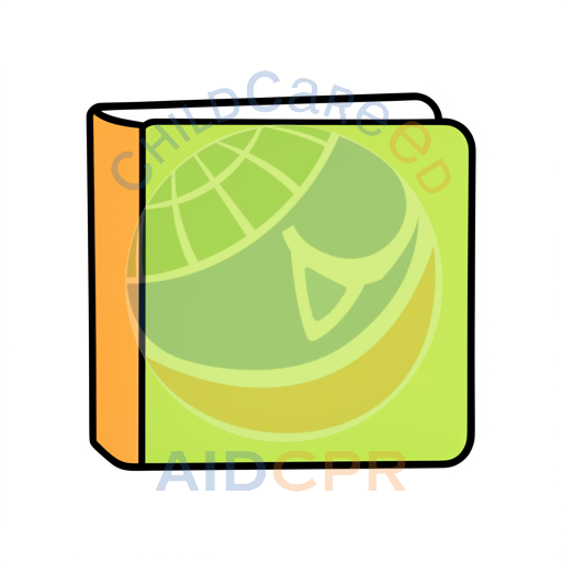 Green folder with orange spine