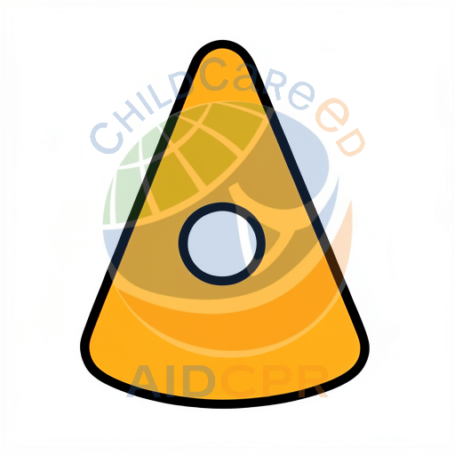 Yellow warning triangle with white circle