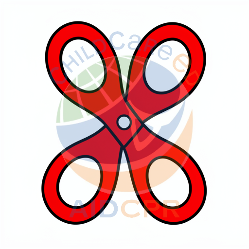 Red scissors for cutting paper