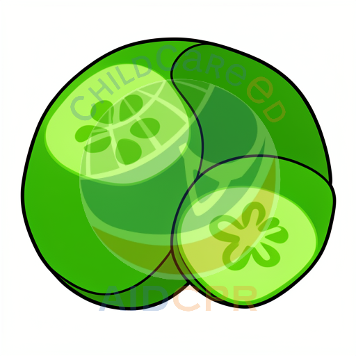 Green cucumber slices with star pattern
