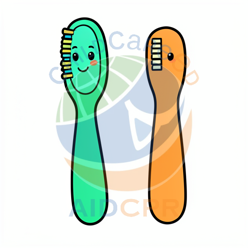Two smiling toothbrushes side by side