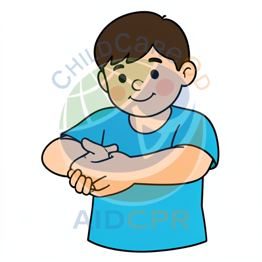 Boy smiling while rubbing hands together