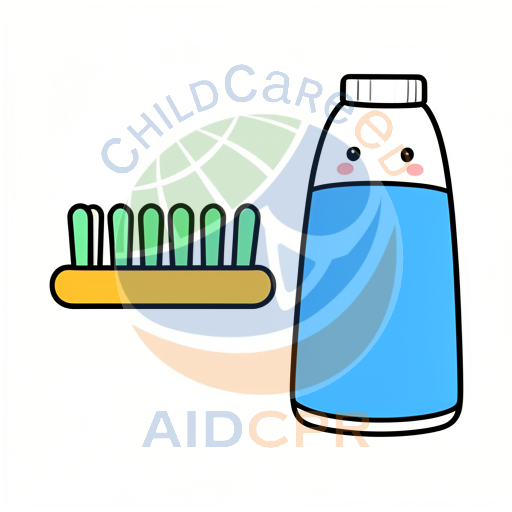 Blue toothpaste bottle with smiling face