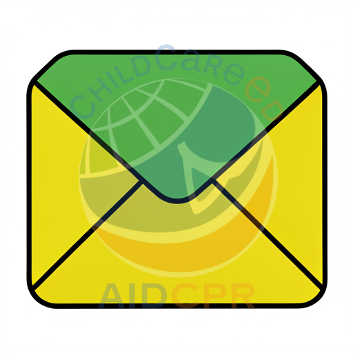 Green envelope with yellow background