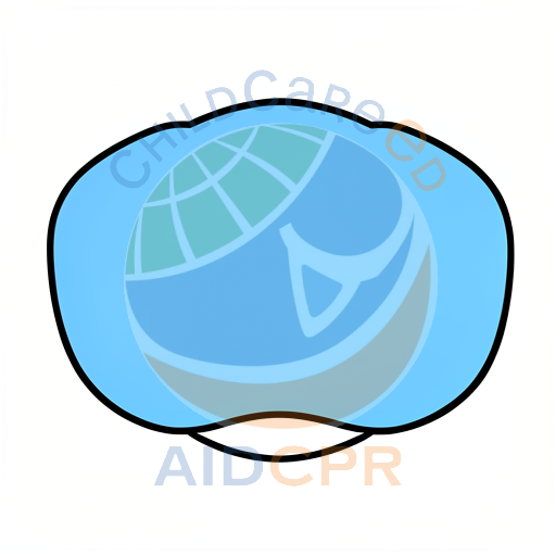 Blue cloud-shaped object with black outline