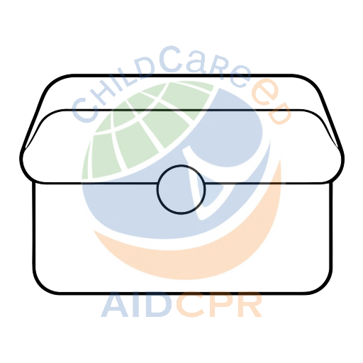 Yellow toolbox with round button coloring page