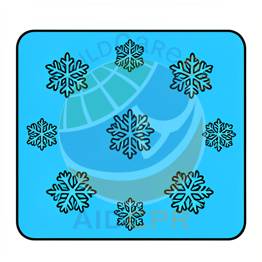 Blue background with black snowflake patterns