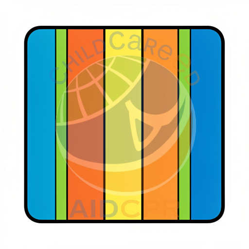 Colorful vertical stripes on a rectangular block