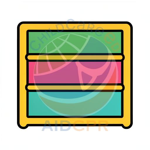 Three colored blocks stacked vertically