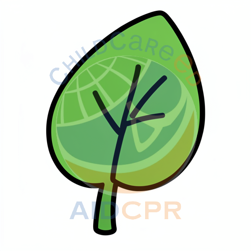 Green leaf with simple tree branch design