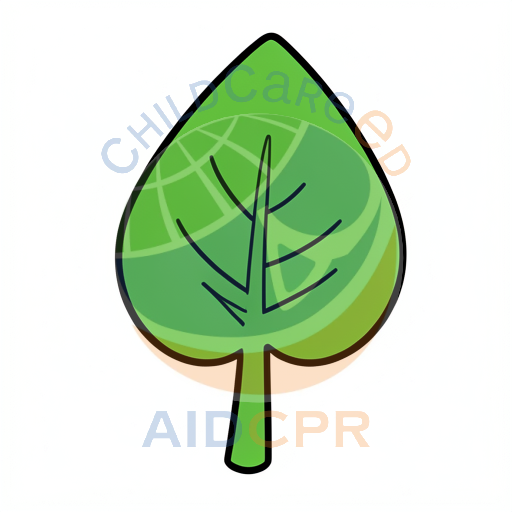 Green leaf with simple vein pattern