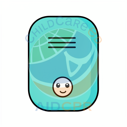 Smiling face on a teal tablet device