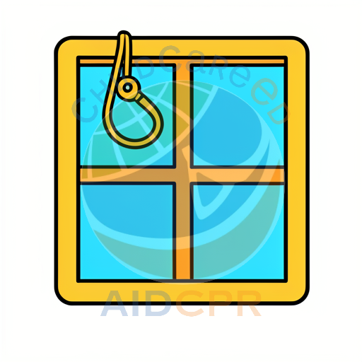 Window with hanging rope hook