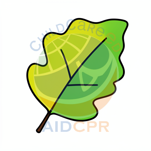 Green leaf with yellow gradient coloring page - ChildCareEd