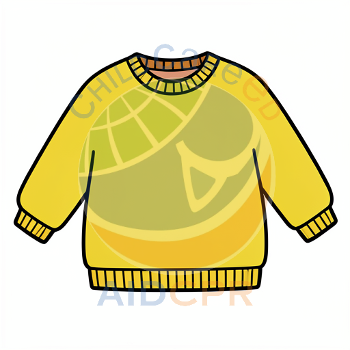 Yellow sweater with buttoned collar