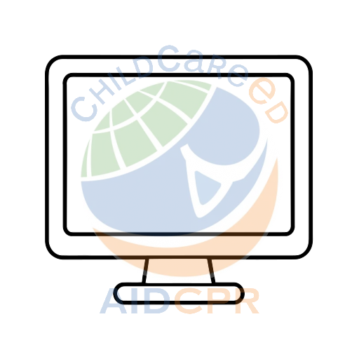 Blue screen computer with red frame coloring page