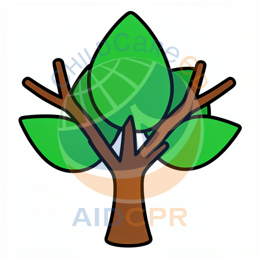 Green leafy tree with brown branches