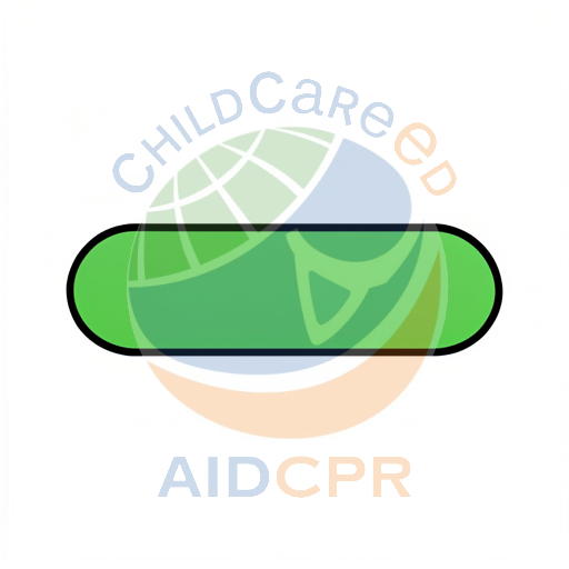 Green oval button with black border silhouette - ChildCareEd