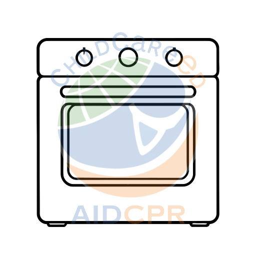 Green oven with three black knobs coloring page