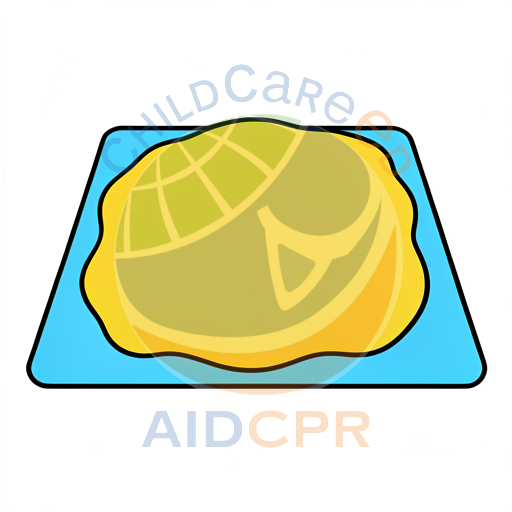 Yellow shape on blue background