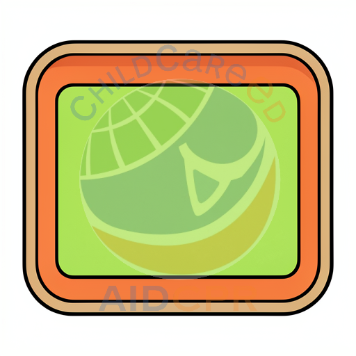 Green rectangle with orange border