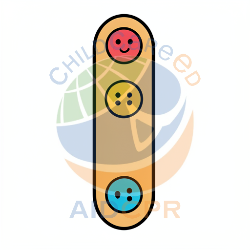 Traffic light with smiling red light