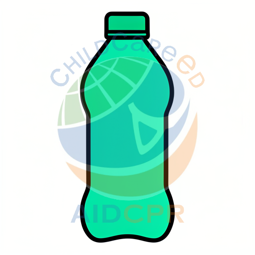 Green plastic bottle with cap