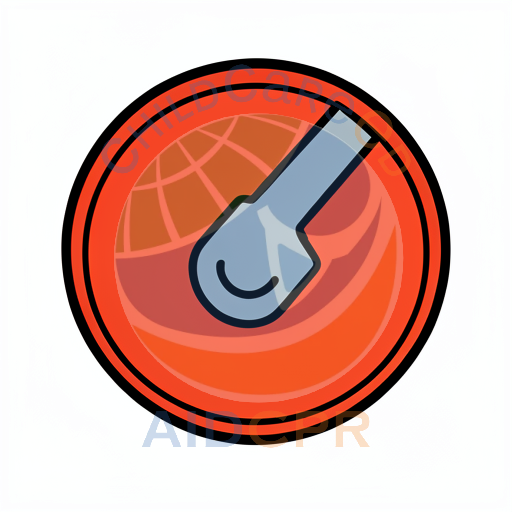 Red circular button with grey key icon